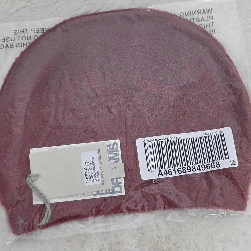 Barefoot Dreams CozyChic Lite Confetti Beanie Crimson Red Rosewood NWT OS